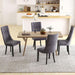 Upholstered Dining Chairs Set of 2, Channel Tufted Kitchen Chairs W/High Backrest, Rubber Wood Side Chairs, Padded Seat, Modern Fabric Armless Accent Chairs for Restaurant, Living Room