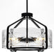17.7 Inch Black Glass Drum Chandelier Contemporary