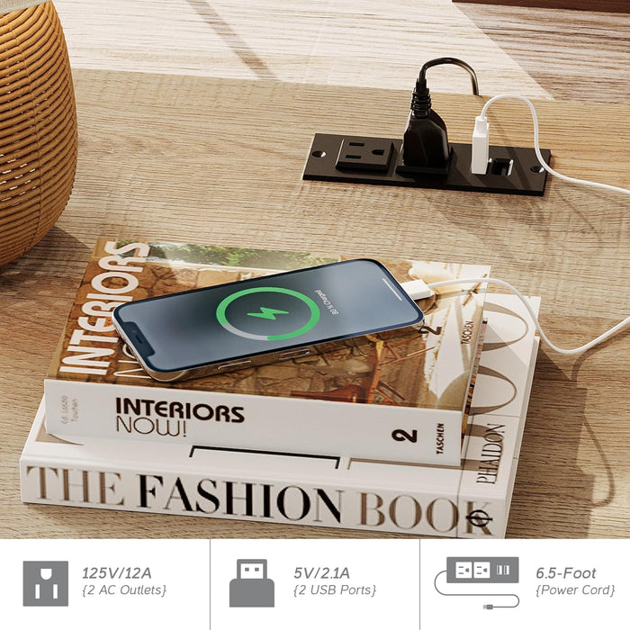 Oak 56 Inch Distressed Contemporary Workstation Desk