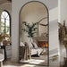 76"X34" Large Arched Floor Mirror Full Length with Stand, Black
