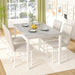 Snow White MarblePatterned Dining Table Set FivePiece