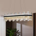 Black Linear Crystal Chandeliers 39Inch Dining Room