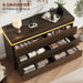 6 Drawer Dresser with LED Lights and Charging Station, Modern Brown Dresser