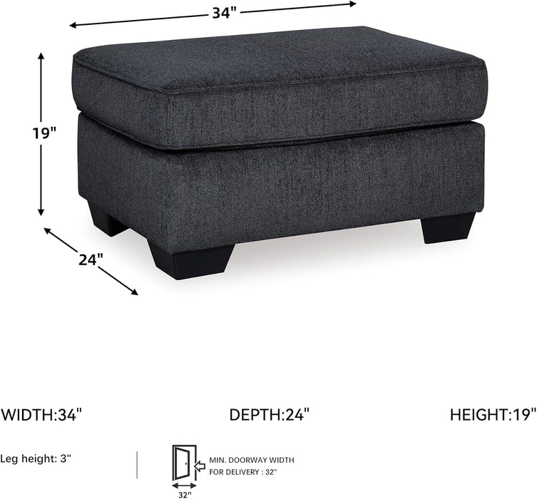 Altari Modern Rectangular Accent Ottoman, Dark Gray