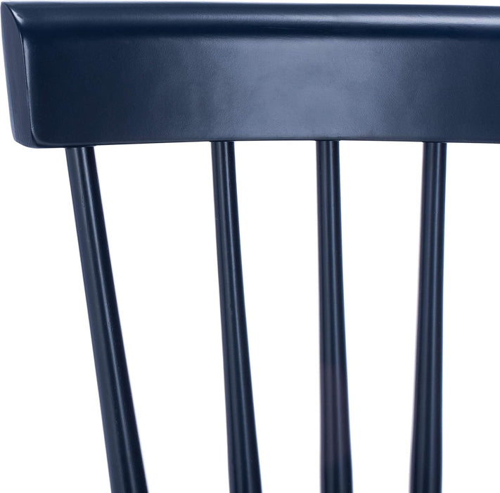 Home Collection Parker Farmhouse Navy Blue Windsor Spindle Solid Wood Dining Chair Set of 2