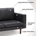 65" Faux Leather Loveseat - Black