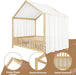 Full Montessori Floor Bed With Canopy NaturalWalnut
