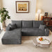 Grey NinetyFiveInch Upholstered Corduroy Sleeper Sofa