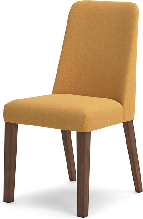 Lyncott Contemporary Dining Room Upholstered Side Chair with Foam Cushion, 2 Count, Yellow & Brown