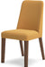 Lyncott Contemporary Dining Room Upholstered Side Chair with Foam Cushion, 2 Count, Yellow & Brown