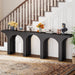Modern Console Table with Arched Base, 47-Inch Black Entryway Sofa Table, Narrow Hallway Table, Wood Foyer Accent Table for Living Room, Entrance, Hallway, Easy Assembled(1 Pack)