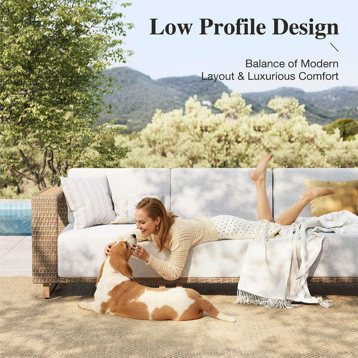 9-Piece Patio Sectional Furniture Set with 10" Thick Cushions
