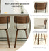 Swivel Bar Stools Set of 3, 26" Counter Height, Beige Grey | Walnut Wood Legs, Upholstered Seat, Supportive Backrest, Easy-Clean Faux Leather, Mid-Century Modern, 4-Inch Cushion