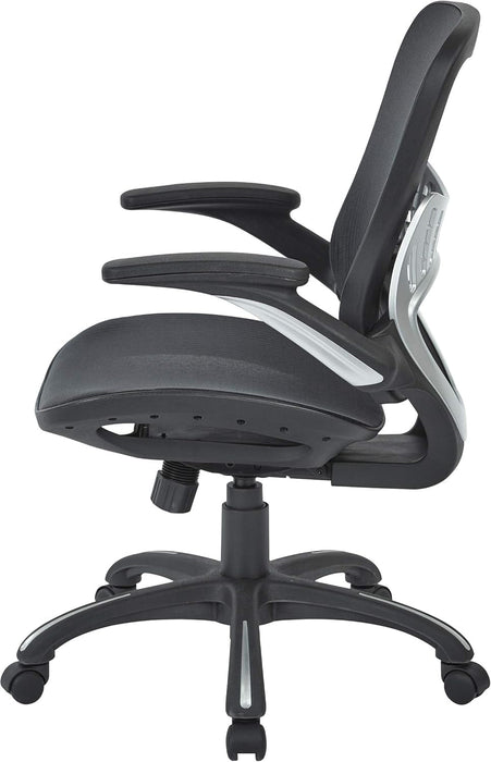 Riley Ventilated Manager'S Office Desk Chair with Breathable Mesh Seat and Back, Black Base with Black
