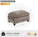 35‘’ Modern Chenille Cloud Sofa Ottoman,Rectangle Ottoman for Modular Sectional Sofa, Brown