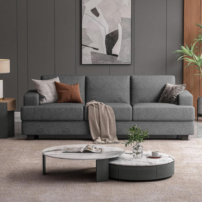 Oversized Gray Sofa with Extra Deep Seats