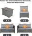 5 Pieces Wicker Outdoor Furniture Set,Patio Furniture Set with CSA Certification Fire Pit Table,Modular Sectional Sofa Sets with Olefin Cushions, 50,000 BTU Heat Output (Light Gray)