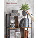Bookshelf, 5-Tier Bookcase, Storage Shelving Unit, Display Shelf with Open Compartments for Living Room, Home Office, Bedroom, Industrial, Rustic Brown and Black ULBC121B01