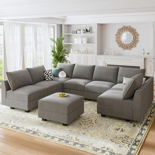 Oversized Modular U-Shaped Sectional Sofa with Storage