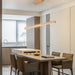 39 Inches Natural Wood Dimmable PendantLight Fixture