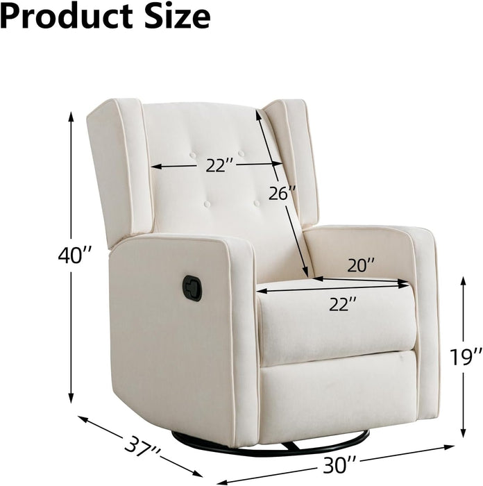 White Swivel Rocker Recliner