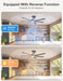 72'' Large Ceiling Fan with Lights, High CFM Industrial Ceiling Fan with Remote/App, 7 Aluminum Blades, Dimmable, for Outdoor Patio, Shop, Garage, Black