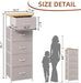 Tall Dresser for Bedroom with 5 Drawers, Storage Organizer Chest of Drawers with Removable Fabric Bins for Closet Bedside Living Room Laundry Entryway Hallway, Ash Grey