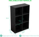 Black Six Cube Floor Standing Industrial Bookshelf