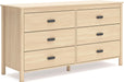 Light Brown Dresser with 6 Drawers