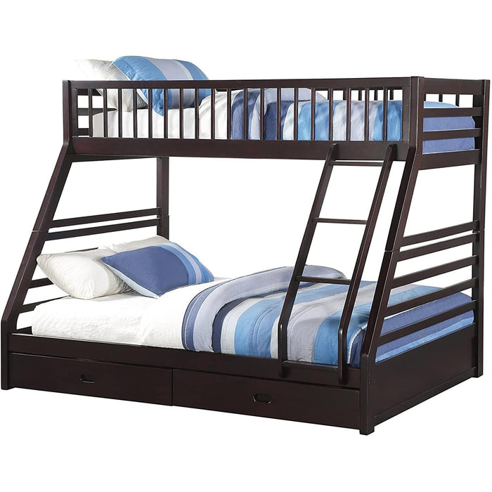 XL Twin/Queen Bunk Bed with Drawers, Espresso