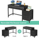 Computer Desk with 5 Drawers, Reversible Home Office Desks