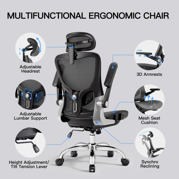 Ergonomic Office Chair, Adjustable Lumbar Support