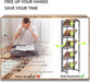 No Assembly Small 5 Tier Folding Bookshelf Compact Storage Shelves Vintage Bookcase Standing Racks for Bedroom Living Room Home Office