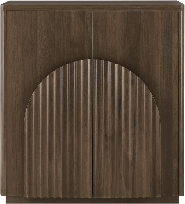 Sideboard Buffet Cabinet with Storage, Small Storage Cabinet with Doors and Shelves for Living Room Accent, Bar, Kitchen, Set of 2, Walnut