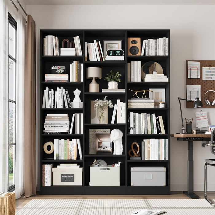 Black 74 Inch ExtraTall Displayable Bookshelf System