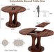 59" Extendable round Dining Table for 6-8, Kitchen Table with Sturdy Double Arc Base & Backboard Clasp Desktop, Mid-Century Modern Dinner Table, Kitchen Dining Room, Space Saving, Walnut