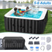 NAIZEA 6 Person Inflatable Hot Tub 130Air Jet Large with Hot Tub , 73"X73"X25"