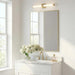 40"X30" Gold Bathroom Mirror for Wall, Shatterproof Tempered Glass, Brass Tone Rectangle Narrow Frame, H/V Wall-Mounted, Ultra-Flush