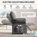Power Recliner Chair for Adults with Heated & Massage, Adjustable Electric Reclining Chair Sofa with Armrest Pillow, Single Sofa with Side Pocket for Living Room, Linen, Dark Grey