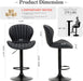 Bar Stools Set of 3, Adjustable Modern Swivel Bar Chairs, Faux Leather Upholstered Barstools Counter Height with High Backrest for Bar, Kitchen Island, Dining Room, Black