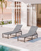 Aluminum Patio Chaise Lounge Chair Outdoor,Grey