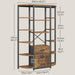 6 Tier Bookshelf, Industrial Large Triple Bookcase