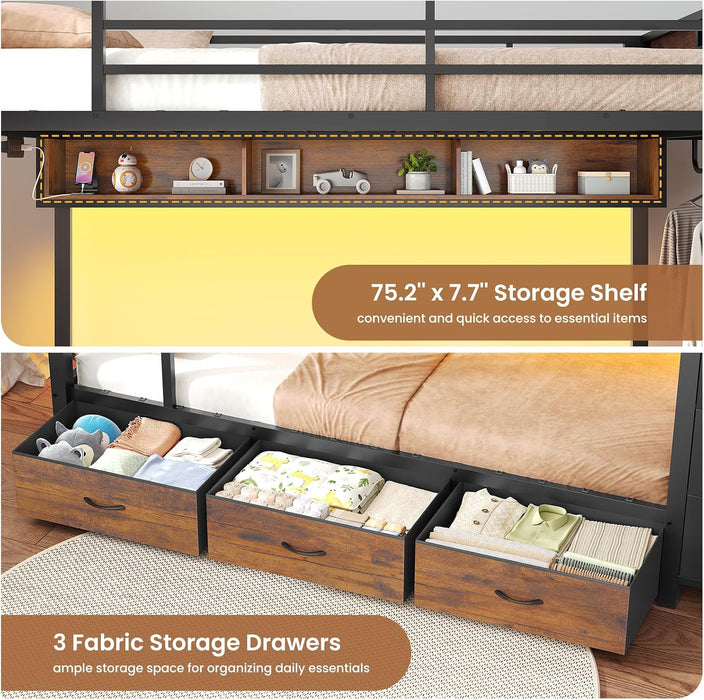 Black Industrial TwinOverTwin HeavyDuty Bunk Bed Outlets