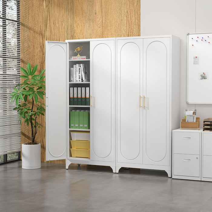 SeventyFiveInch White Industrial Grade Pantry Cabinet Storage