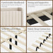 Queen Bed Frame with USB Charging Station and Storage Shelf/Upholstered Headboard Platform Bed with Wing Side/Wooden Slats Support/Noise Free/No Box Spring Needed/Easy Assembly, Cool Beige