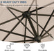 9' Solar LED Patio Umbrella with Tilt & Crank|8 Sturdy Ribs,Uv Protection,Outdoor Market Table Umbrella for Deck,Lawn,Pool,Backyard(Beige)