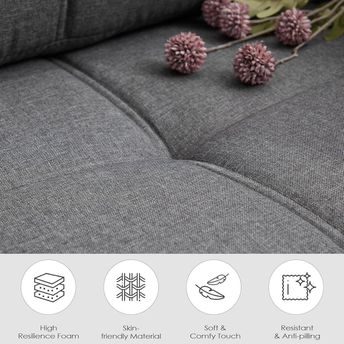 65Inch MidCentury Tufted Upholstered Couch USB Ports