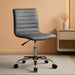 Alan Low Back Designer Armless Light Gray Ribbed Swivel Task Office Chair