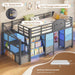 Twin Charcoal Grey Loft Bed IntegratedStorageSystem Drawers