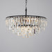 Black Modern round Top K9 Crystal Chandelier Lighting Fixture, 8 Lights round K9 Crystal Adjustable Hanging Lamp for Dining Room Bedroom Living Room,Hallway,Bar,Kitchen W24'
